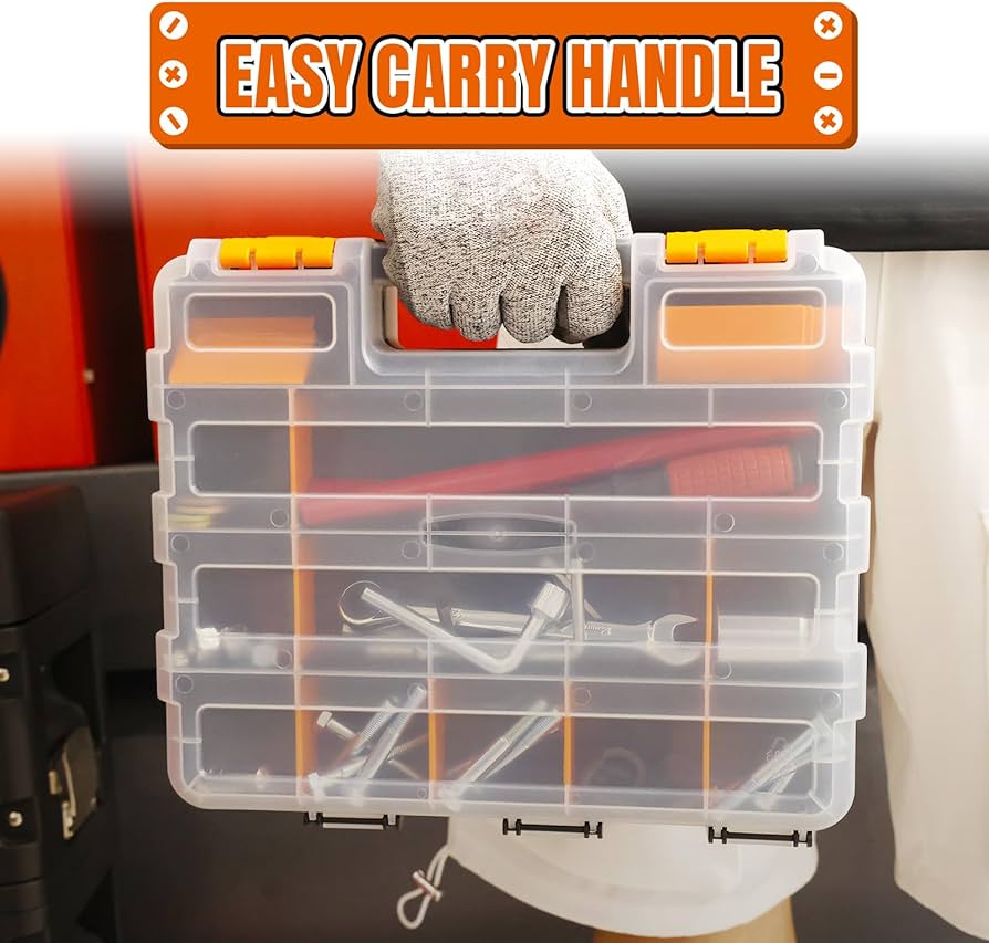 Amazon.com: Jack Boss Tool Box with Transparent Lid, Double